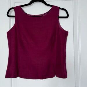 TALBOTS PETITES 100% Silk Sleeveless Top With Side Zipper, Purple Size 6